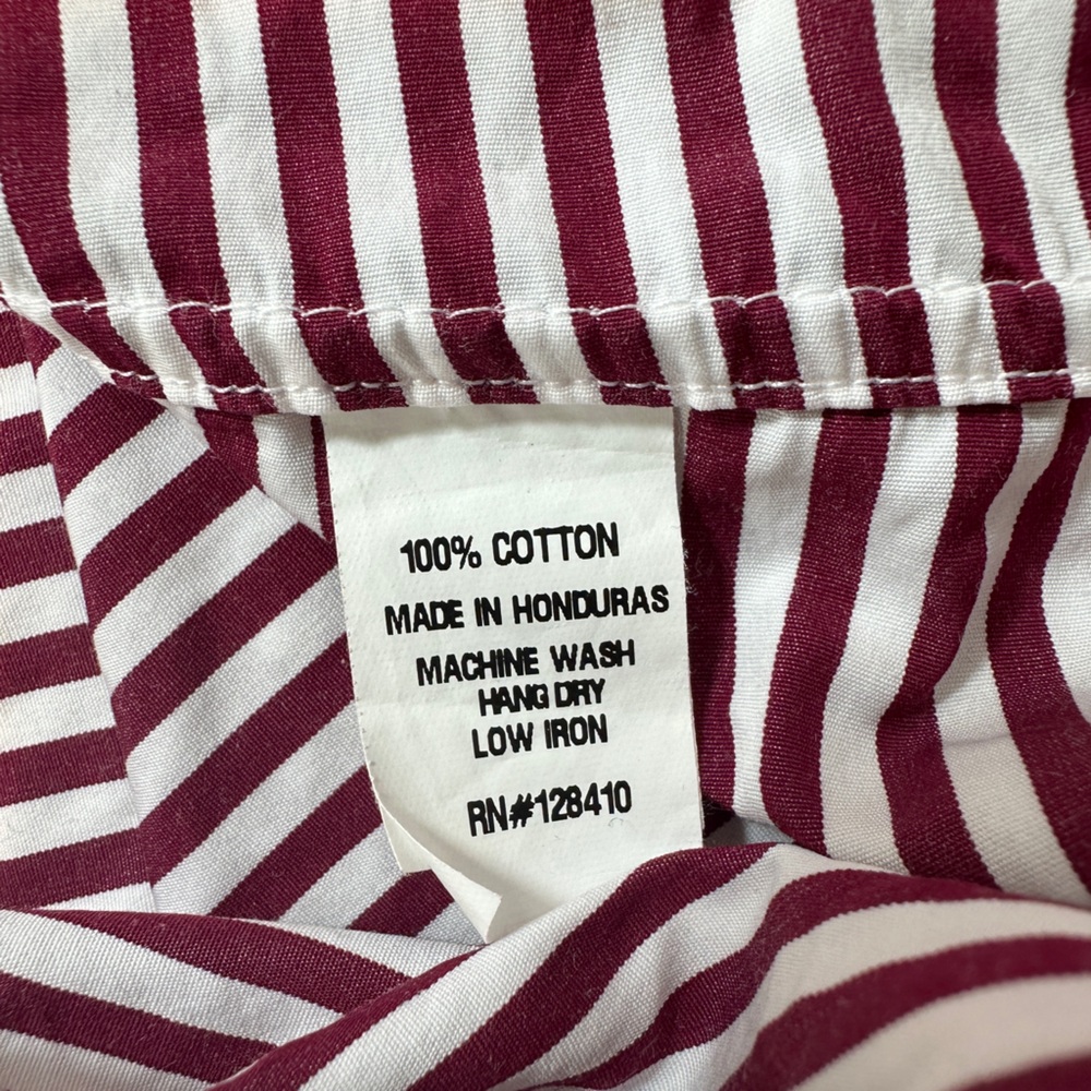ANN MASHBURN PAULINA POPOVER RASPBERRY STRIPED SHIRT SIZE L - Picture 6 of 8